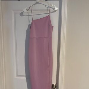 Elegant Lilac Slip Midi Dress with Spaghetti Straps